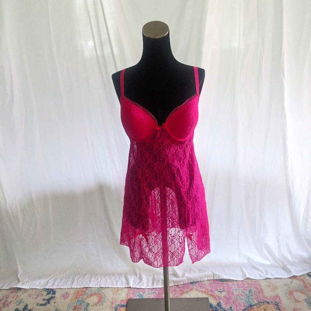 Hot Pink Slip Lingerie Women's Size Large